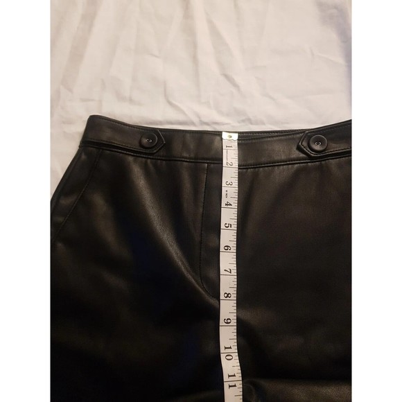Ann Taylor Pants Size 4 Petite Imitation Leather High Waist Punkcore Rock Edgy - Picture 10 of 13